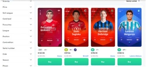 Image : Finder NFTs de football de Sorare