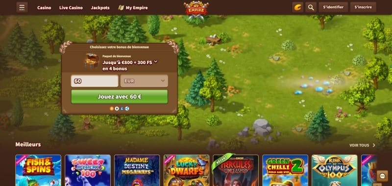 MyEmpire Casino Homepage