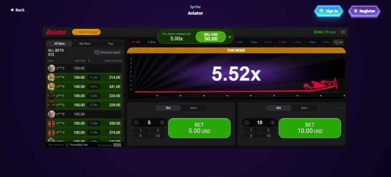 Encaisser chez Aviator à Casombie