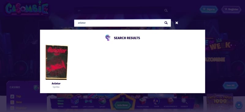 Jouer à Aviator à Casombie